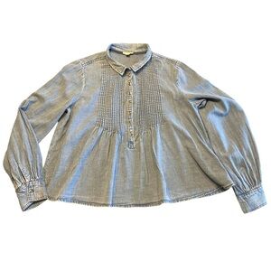 Anthropologie Pilcro Denim Long Sleeve Top Size S
